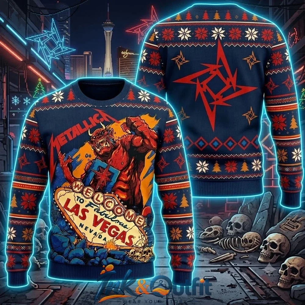 Metallica Las Vegas Demon Ugly Christmas Sweater