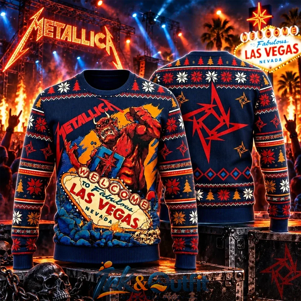Metallica Las Vegas Demon Ugly Christmas Sweater