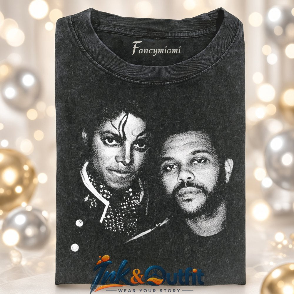 Michael Jackson The Weeknd Portrait T-Shirt