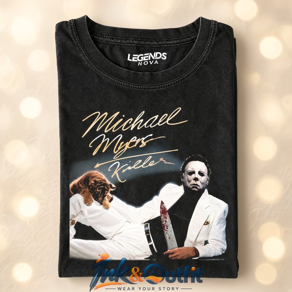 Michael Myers White Suit Knife T-Shirt