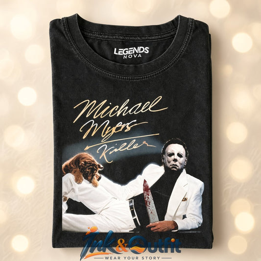 Michael Myers White Suit Knife T-Shirt