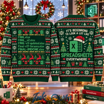 Microsoft Excel Spreadsheet Christmas Ugly Sweater