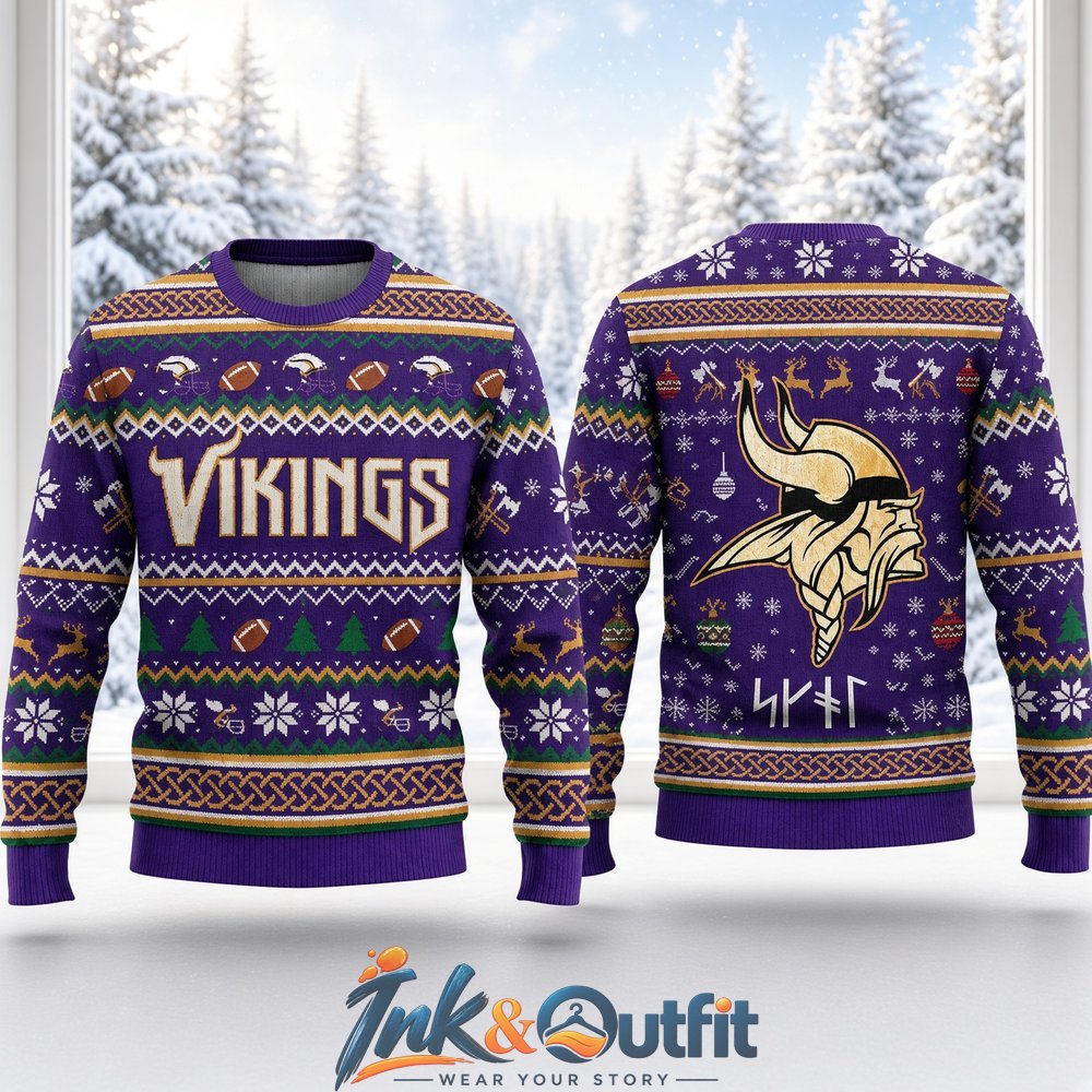 Minnesota Vikings Skol Runes Ugly Sweater 2026