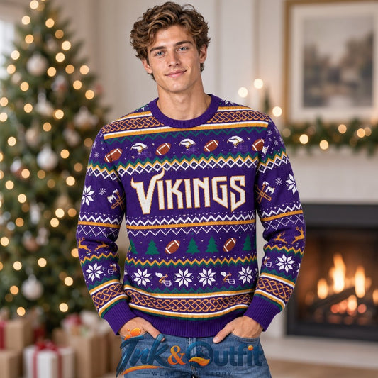 Minnesota Vikings Skol Runes Ugly Sweater 2026