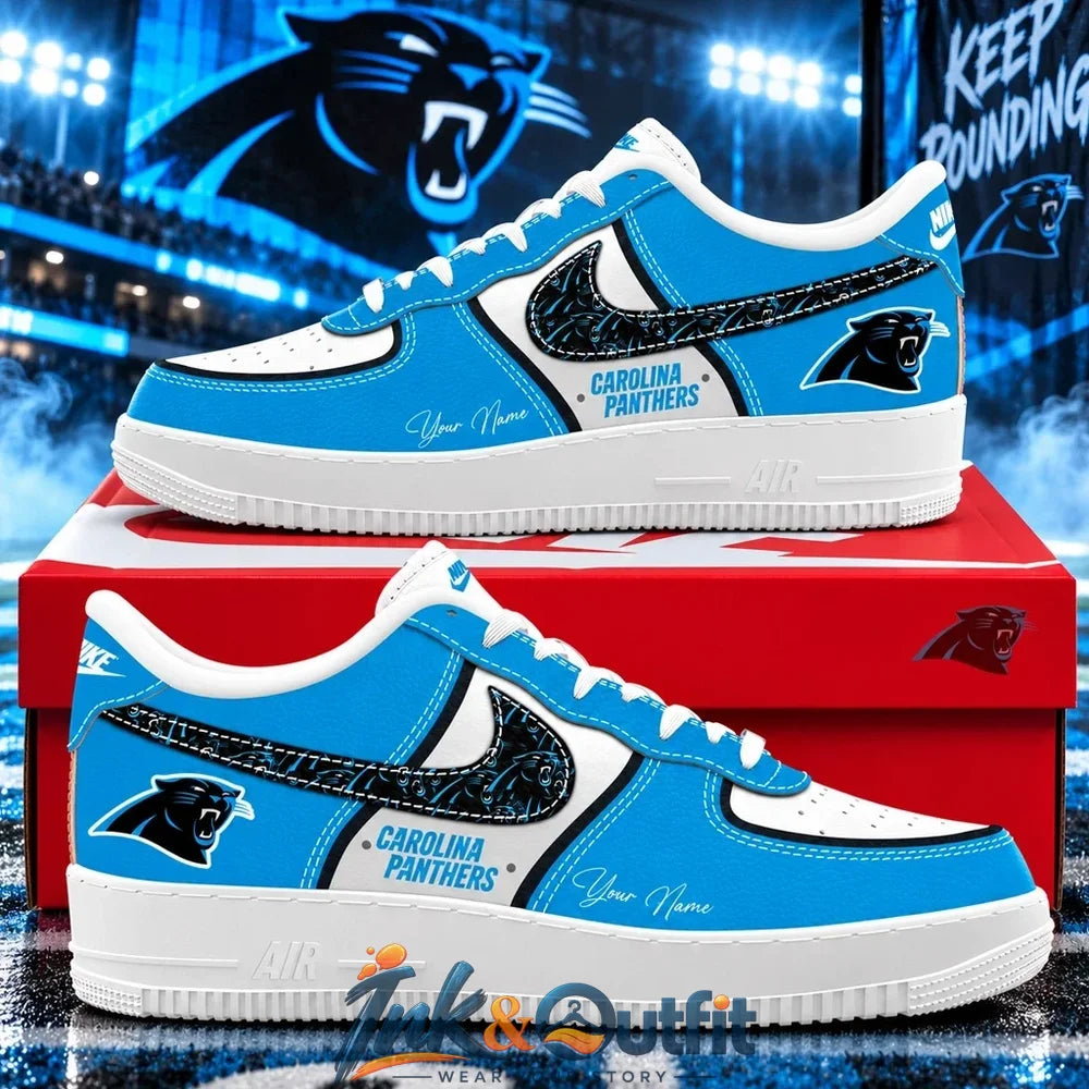 NFL Carolina Panthers 2026 Custom Name Nike Air Force 1 Sneakers