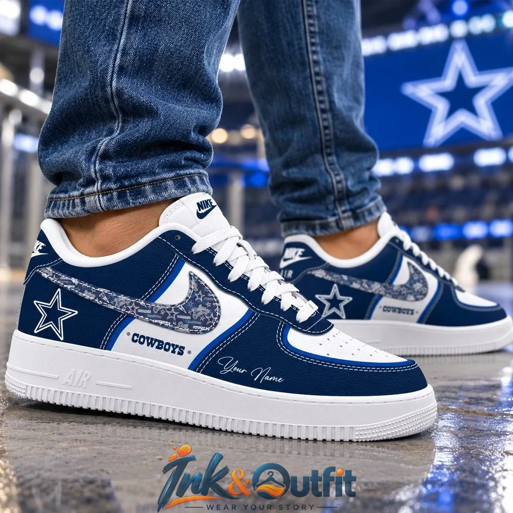 NFL Dallas Cowboys 2026 Custom Name Nike Air Force 1 Sneakers