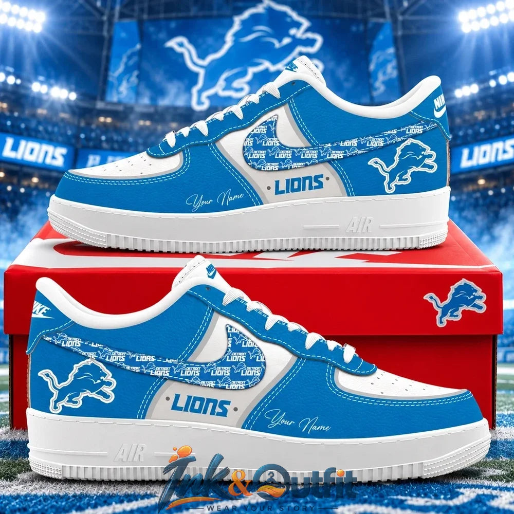 NFL Detroit Lions 2026 Custom Name Nike Air Force 1 Sneakers