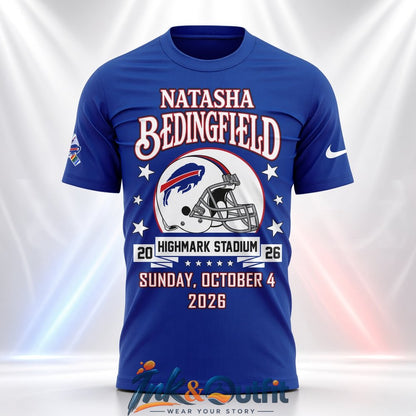 Natasha Bedingfield Buffalo Bills Crucial Catch Halftime Show October 4 2026 Blue Graphic T Shirt
