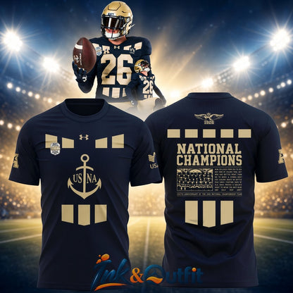 Navy Midshipmen 100th Anniversary National Champions T-Shirt  Official 1926 Champions Tribute Tee for Navy Fans