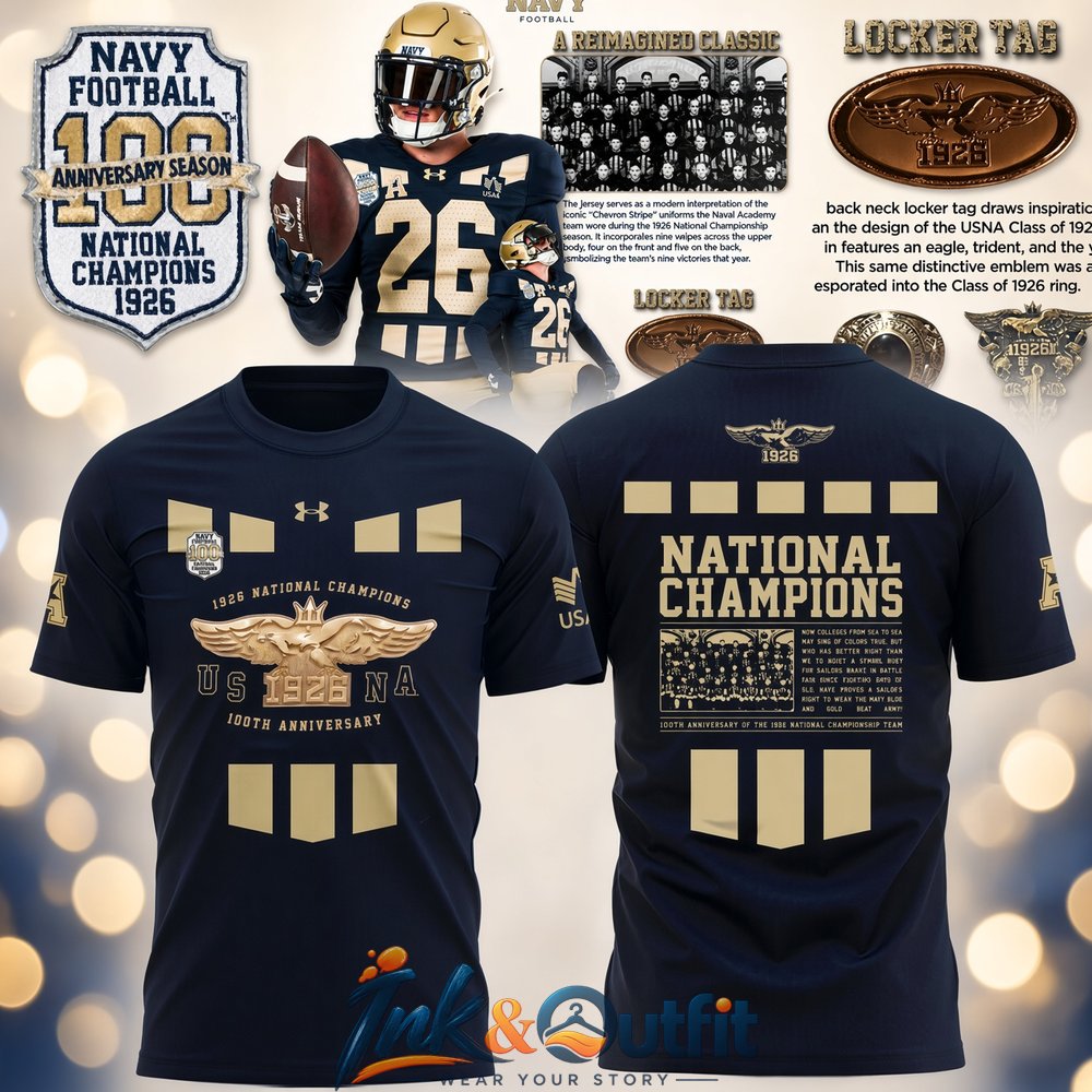 Navy Midshipmen 1926 Champions 100th Anniversary Shirt