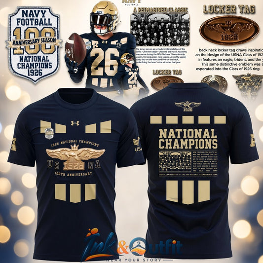 Navy Midshipmen 1926 Champions 100th Anniversary Shirt
