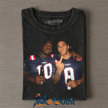 New England Patriots Drake Maye & Christian Gonzalez Drinking Middle Finger Shirt