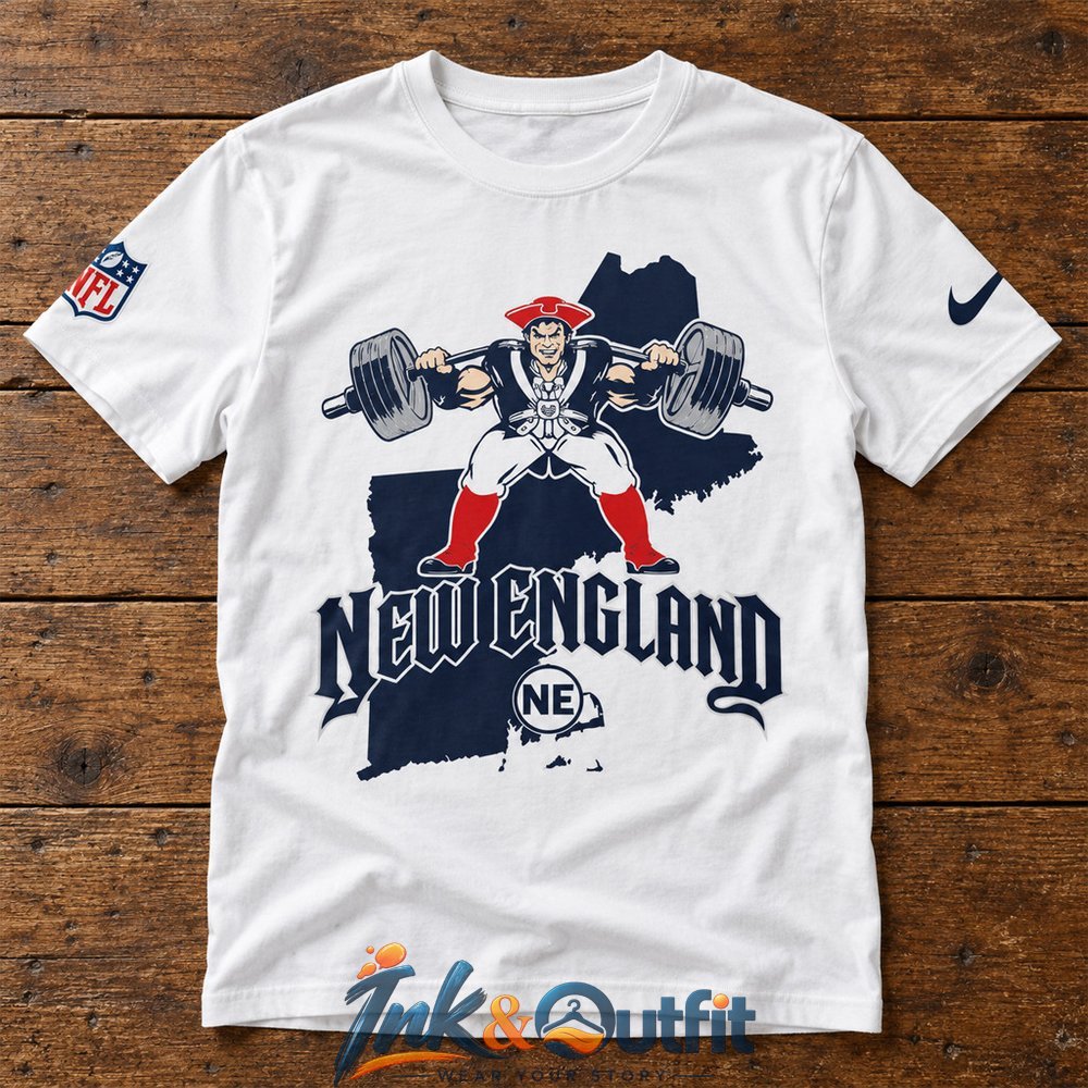 New England Patriots Patriot Warrior Map 2026 White Shirt