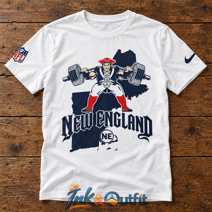 New England Patriots Patriot Warrior Map 2026 White Shirt