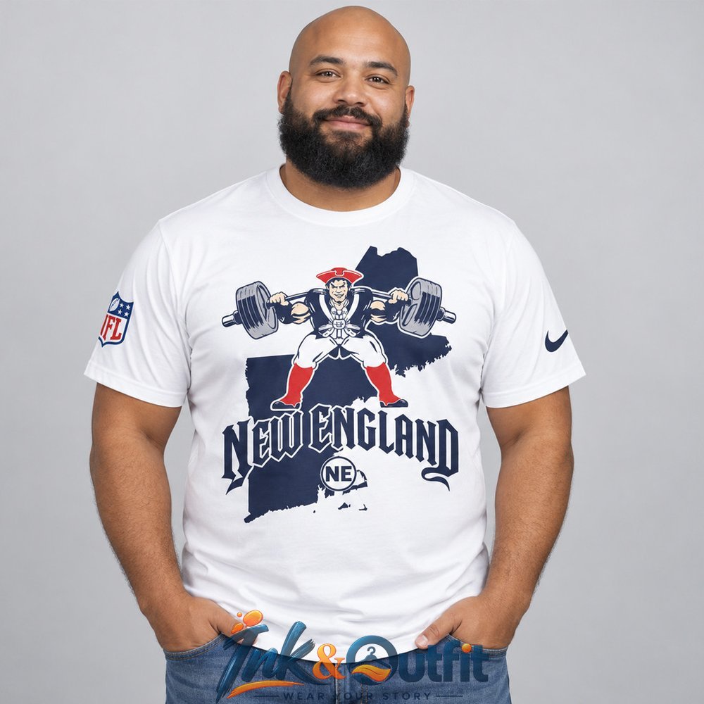 New England Patriots Patriot Warrior Map 2026 White Shirt