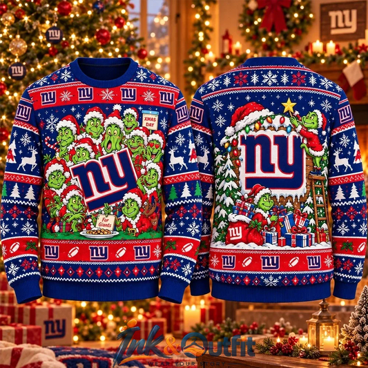 New York Giants Grinch Christmas Ugly Sweater