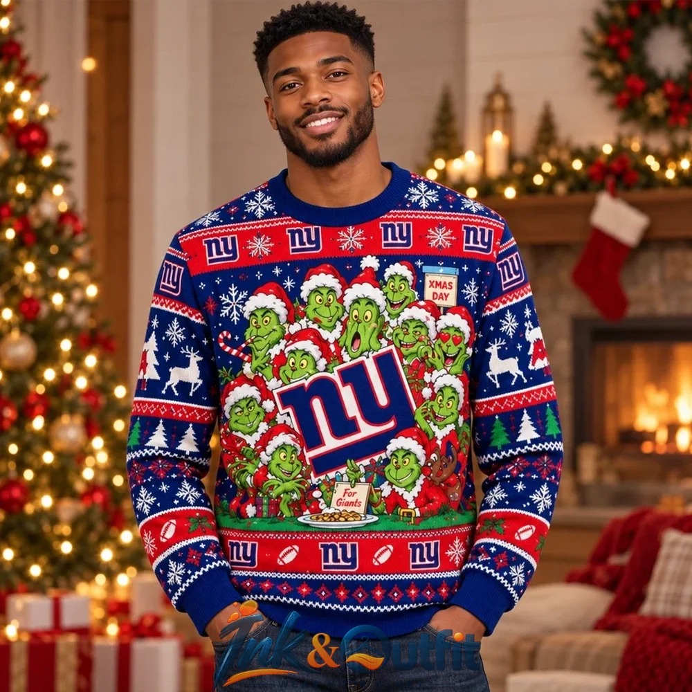 New York Giants Grinch Christmas Ugly Sweater