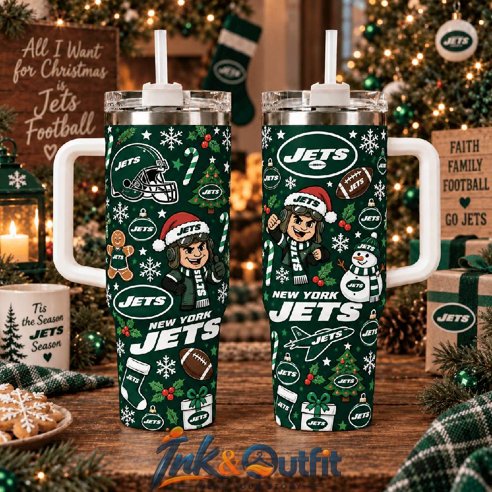 New York Jets Christmas Tumbler 40oz