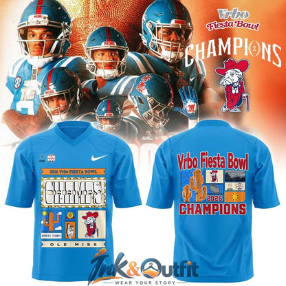 Ole Miss Rebels Vrbo Fiesta Bowl Champion Football Jersey