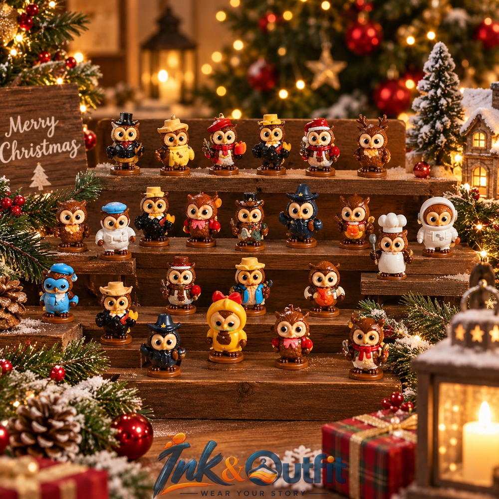 Owl Christmas Advent Calendar 24 Day Countdown Owl Figures Gift Set For Owl Lovers