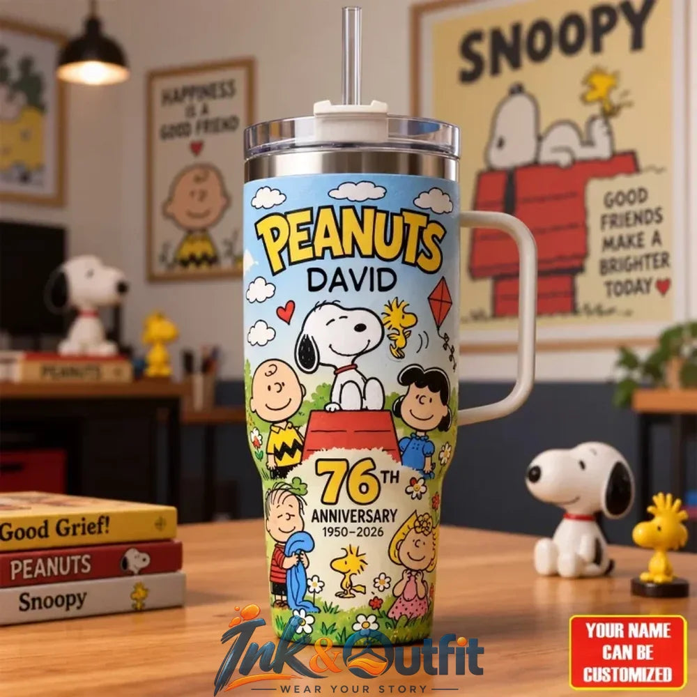 Personalized Snoopy x Friends 76th Anniversary Tumbler