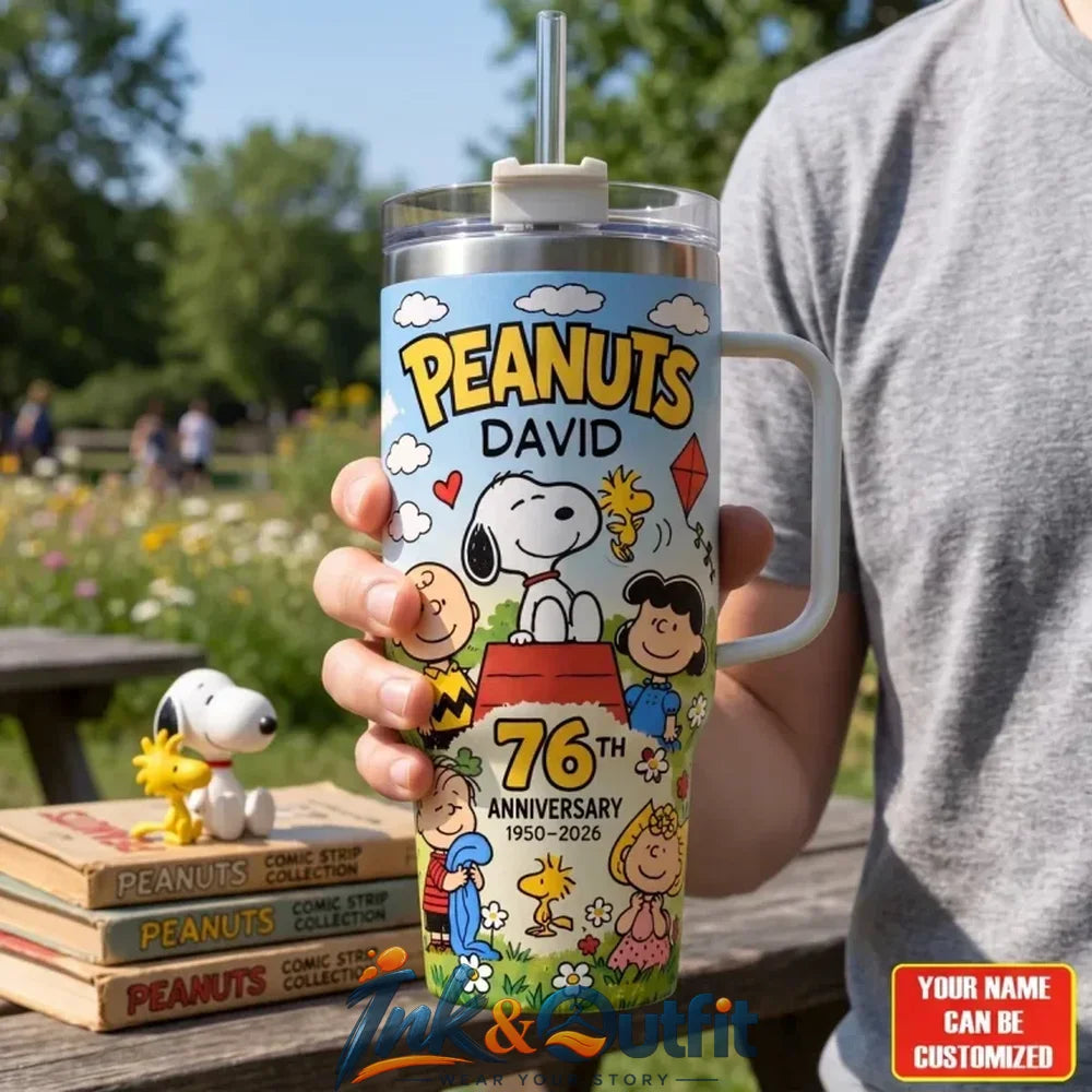 Personalized Snoopy x Friends 76th Anniversary Tumbler