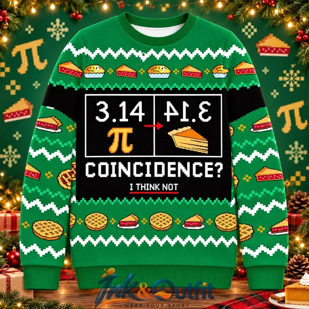 Pi Day Coincidence Christmas Ugly Sweater