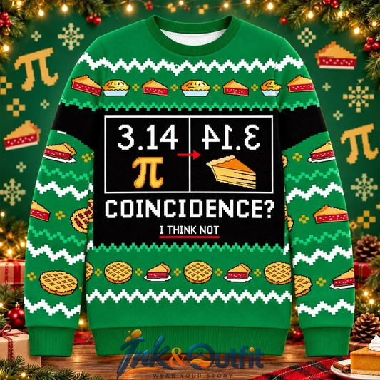 Pi Day Coincidence Christmas Ugly Sweater