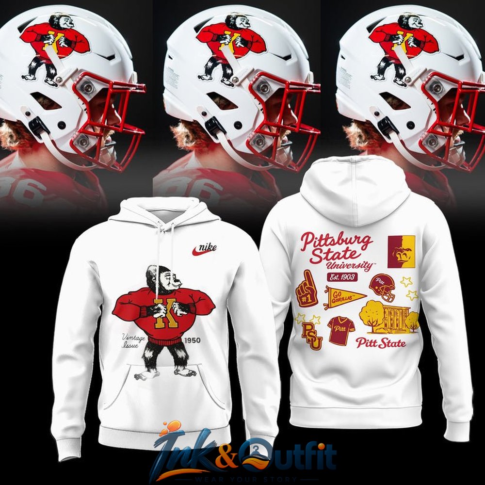 Pittsburg State Gorillas Vintage Issue 1950 Hoodie