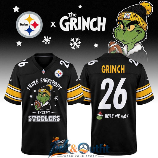 Pittsburgh Steelers Grinch Christmas Football Jersey