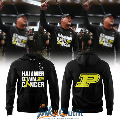 Purdue Boilermakers Hammer Down Cancer Hoodie