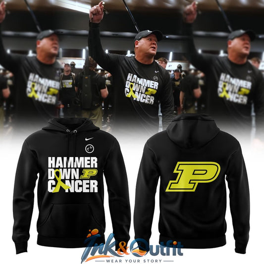 Purdue Boilermakers Hammer Down Cancer Hoodie