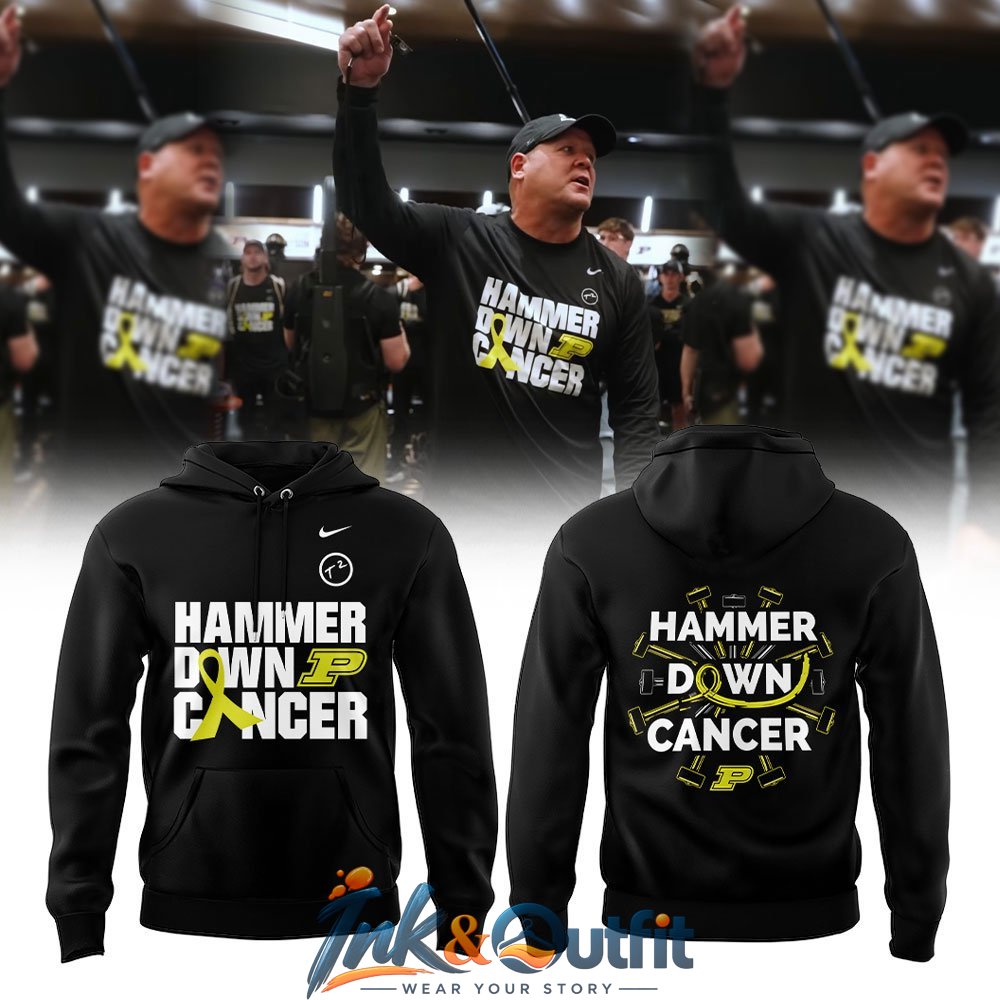 Purdue Boilermakers Hammer Down Cancer Hoodie