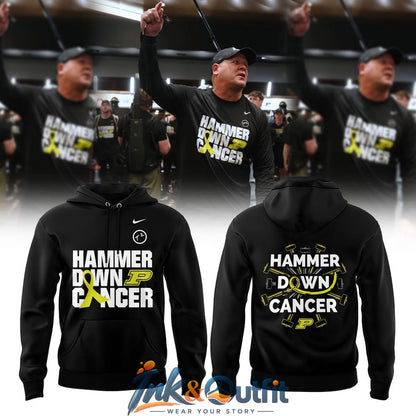 Purdue Boilermakers Hammer Down Cancer Hoodie