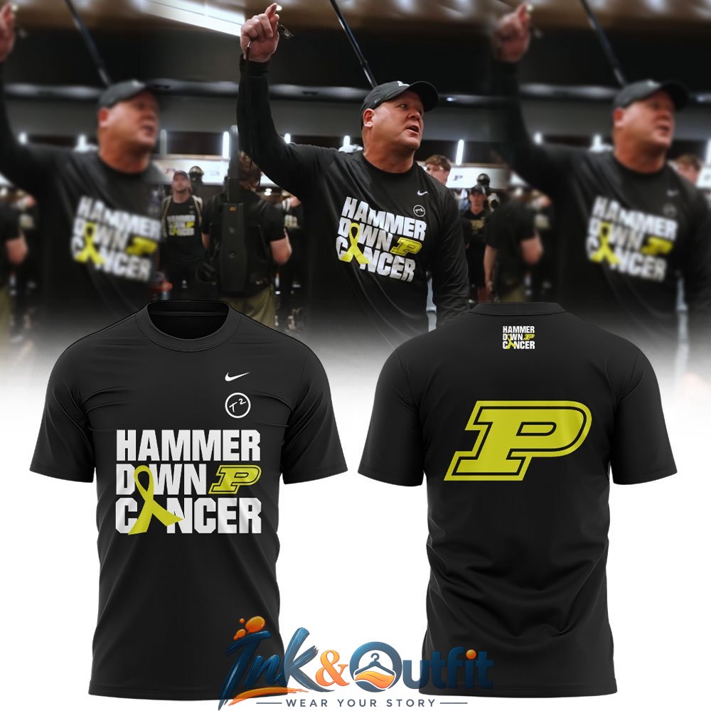 Purdue Boilermakers Hammer Down Cancer T Shirt