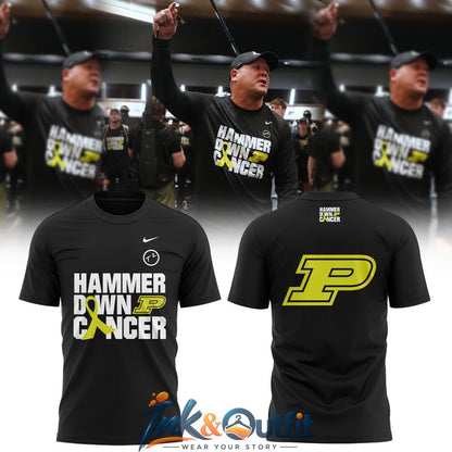 Purdue Boilermakers Hammer Down Cancer T Shirt