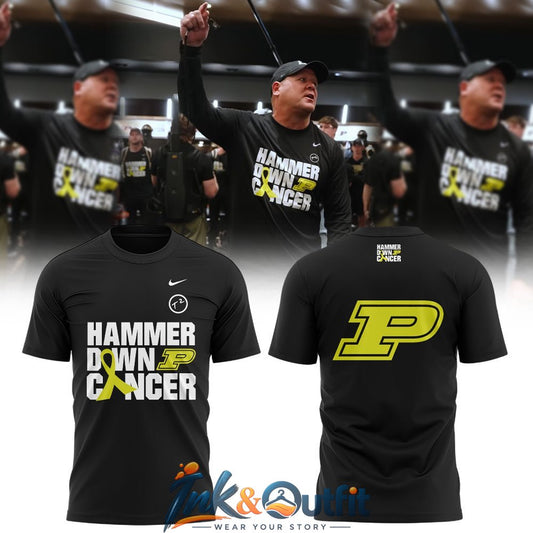 Purdue Boilermakers Hammer Down Cancer T Shirt