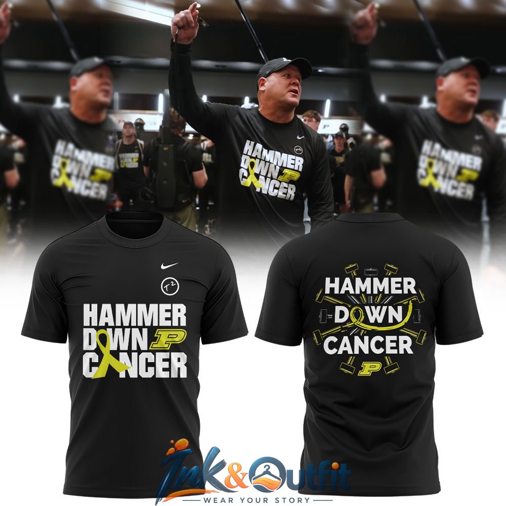 Purdue Boilermakers Hammer Down Cancer T Shirt