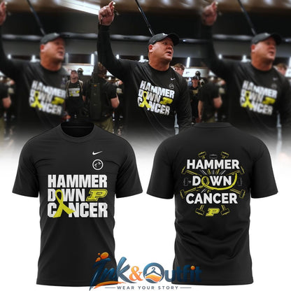 Purdue Boilermakers Hammer Down Cancer T Shirt