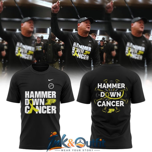 Purdue Boilermakers Hammer Down Cancer T Shirt