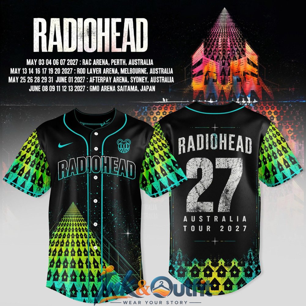 Radiohead Australia Tour 2027 Baseball Baseball Jersey