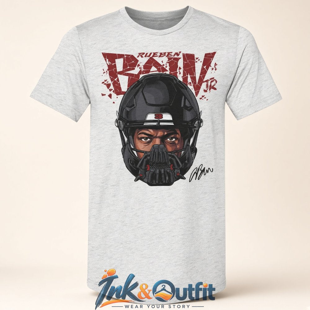 Rueben Bain Jr. x Tampa Bay Mask Graphic T-Shirt  Bane Helmet Signature Fan Tee