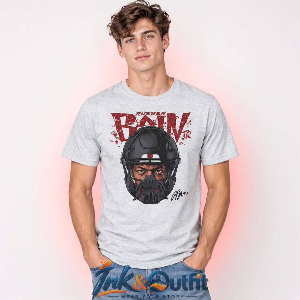 Rueben Bain Jr. x Tampa Bay Mask Graphic T-Shirt  Bane Helmet Signature Fan Tee