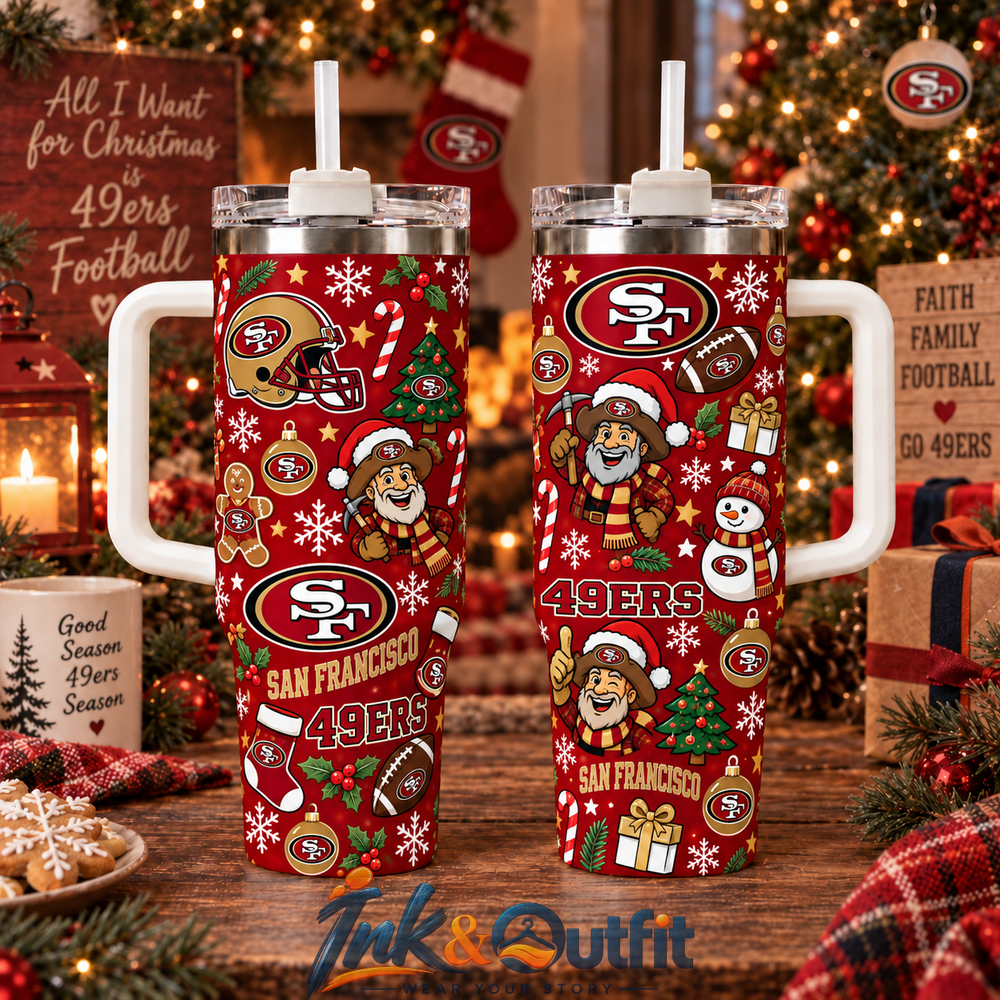 San Francisco 49ers Christmas Tumbler 40oz