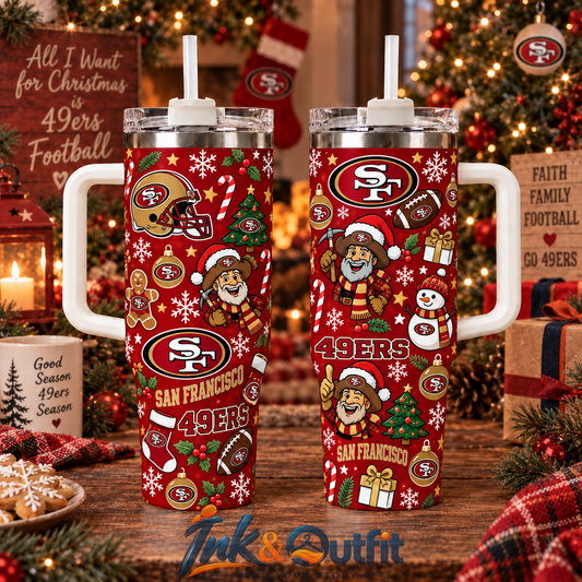 San Francisco 49ers Christmas Tumbler 40oz