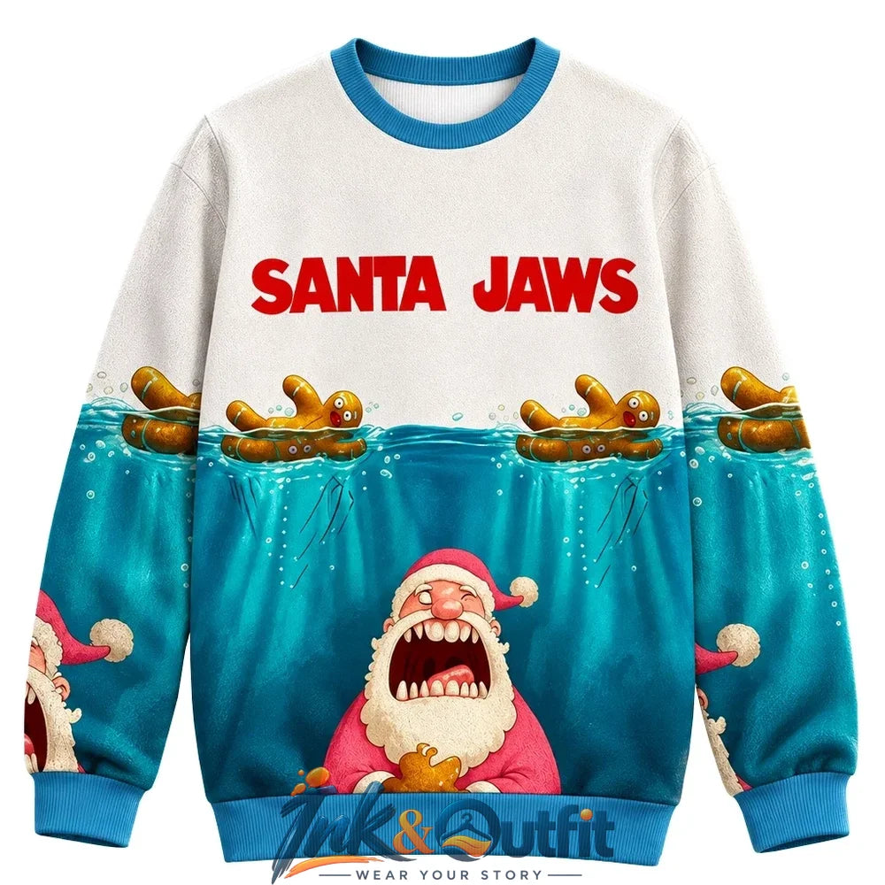 Santa Jaws Holiday Chaos 2026 Christmas Ugly Sweater