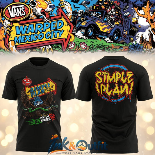 Simple Plan Vans Warped Tour Mexico City 2026 T-Shirt  Official Concert Merch for Simple Plan Fans