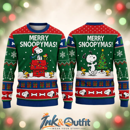 Snoopy Merry Snoopymas Green Ugly Sweater