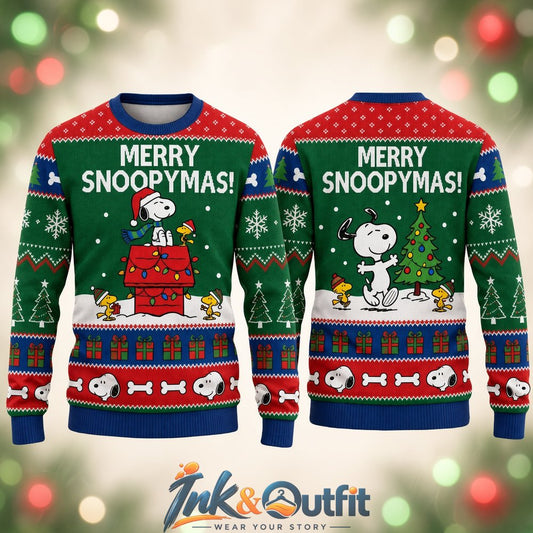 Snoopy Merry Snoopymas Green Ugly Sweater