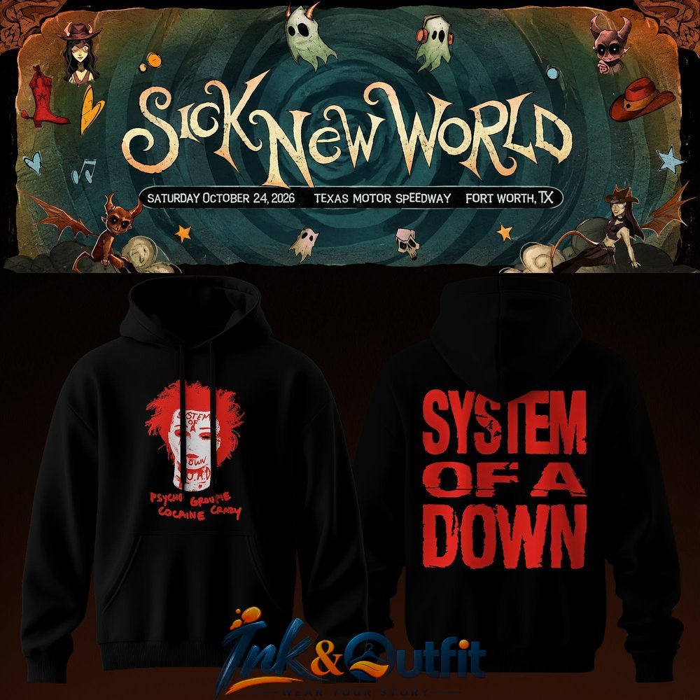 System of a Down Sick New World Texas 2026 Hoodie
